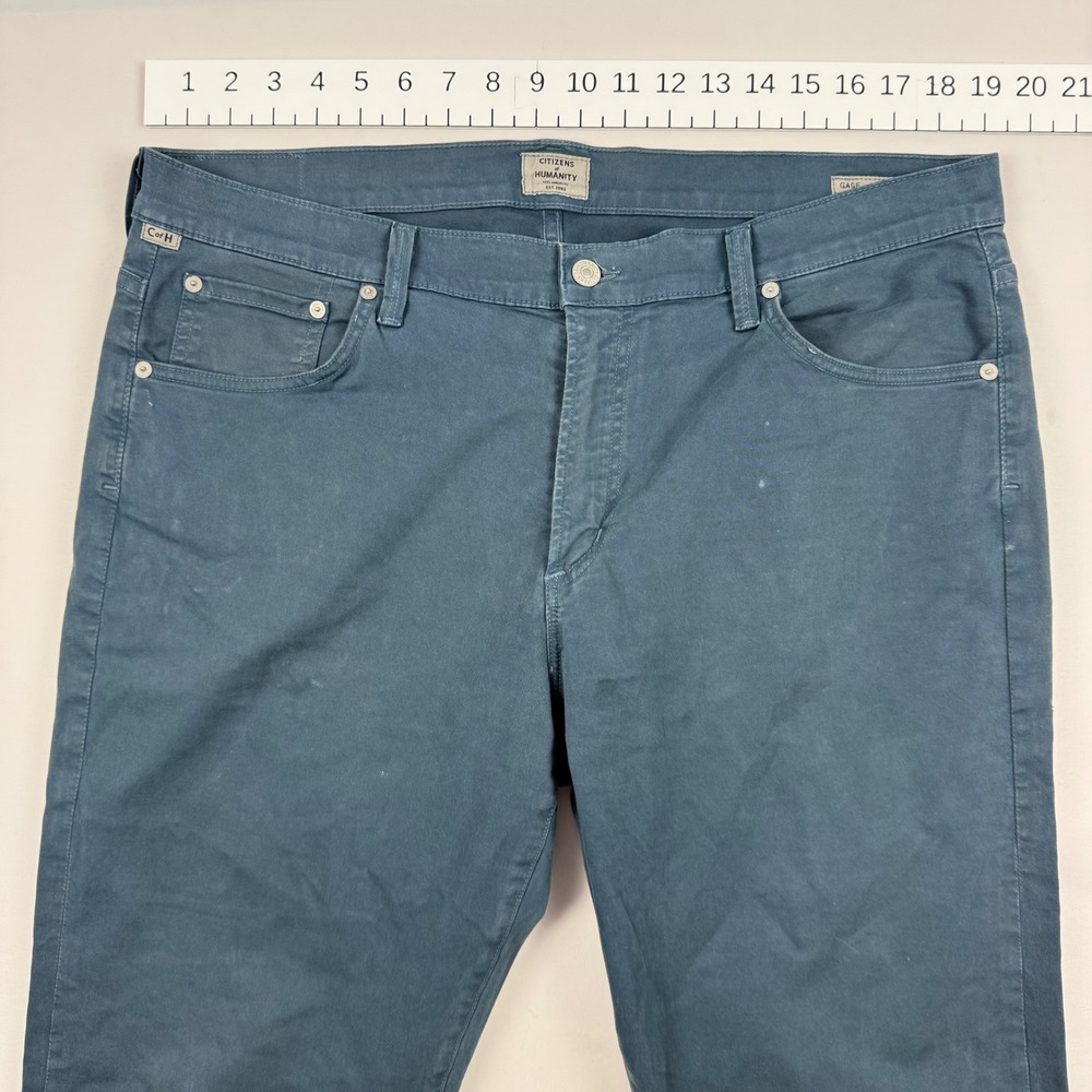 Citizens of Humanity Gage Classic Straight Pants Mens 38 Teal Blue 6107-1061 - Picture 8 of 12